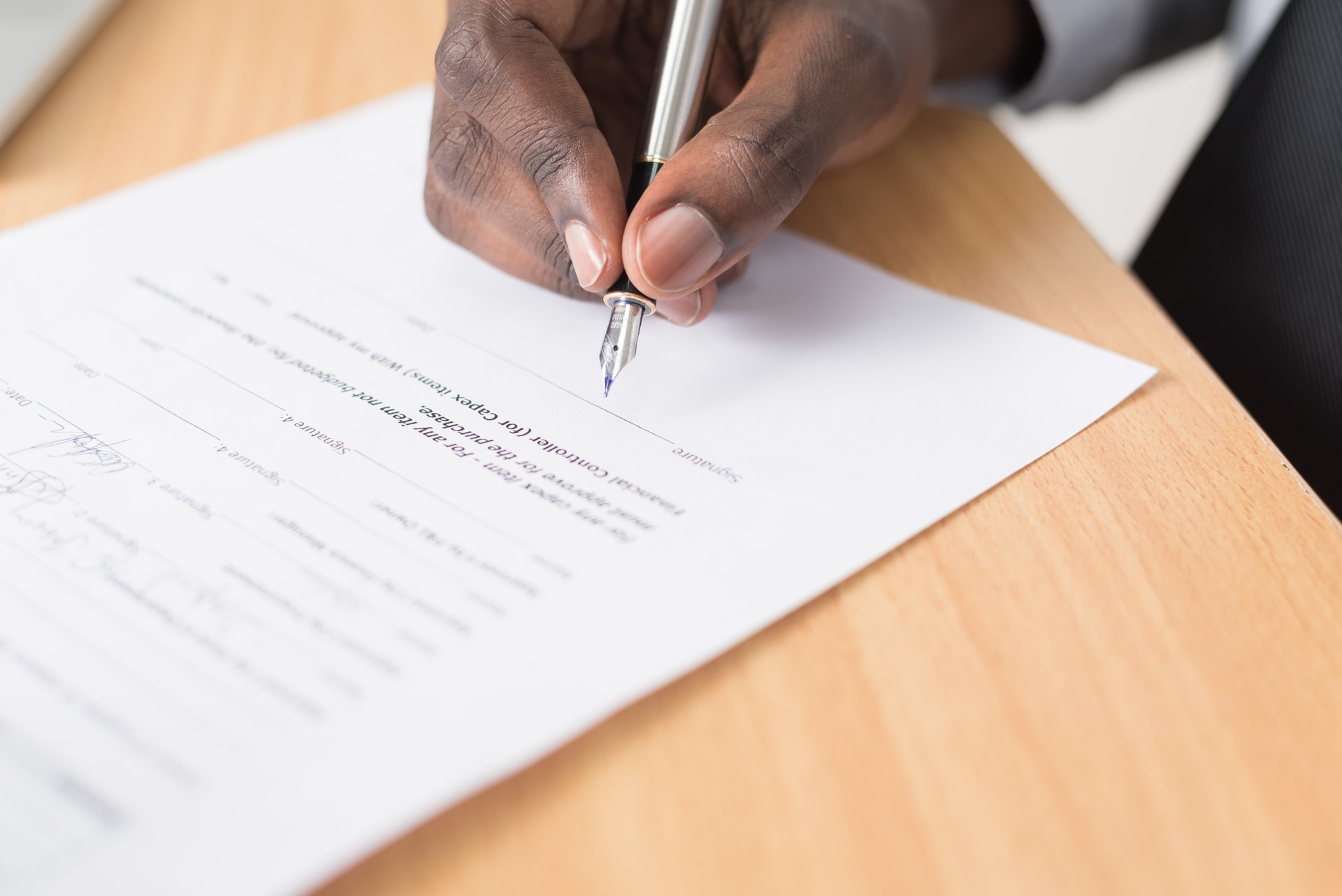 Completing the offer to purchase document